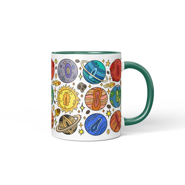 Cosmic Vagina Mug - Funny Space Lover Gift - Dark Green mug mockup