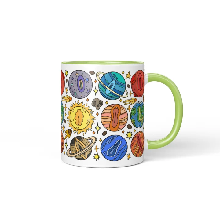 Cosmic Vagina Mug - Funny Space Lover Gift - Green mug mockup