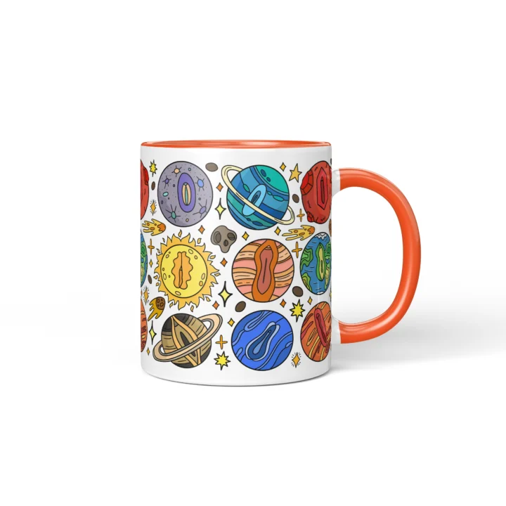 Cosmic Vagina Mug - Funny Space Lover Gift - Orange mug mockup