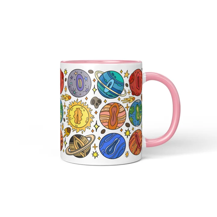Cosmic Vagina Mug - Funny Space Lover Gift - Pink mug mockup