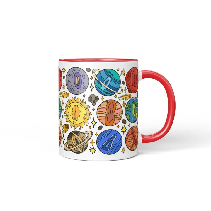 Cosmic Vagina Mug - Funny Space Lover Gift - Red mug mockup