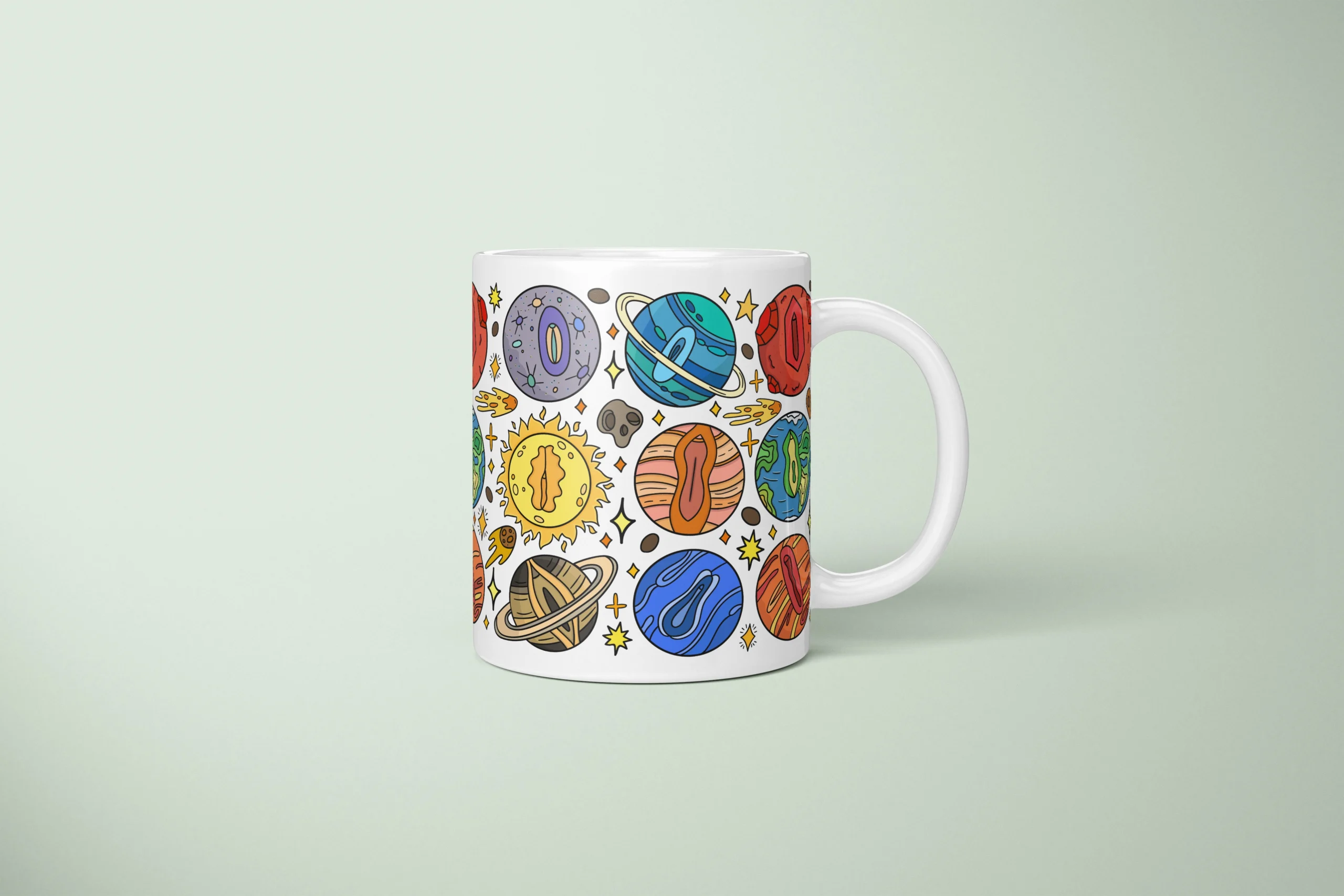 Cosmic Vulva Art Mug – Funny Space Lover Gift - primary mug mockup