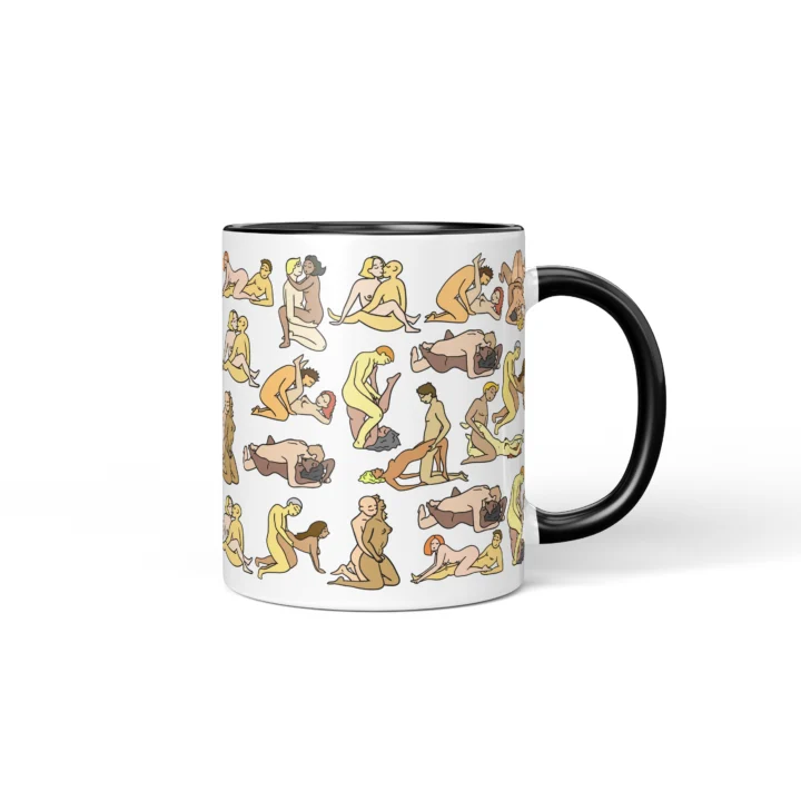 Couple Position Mug - Adults Only Gag Gift - Black mug mockup