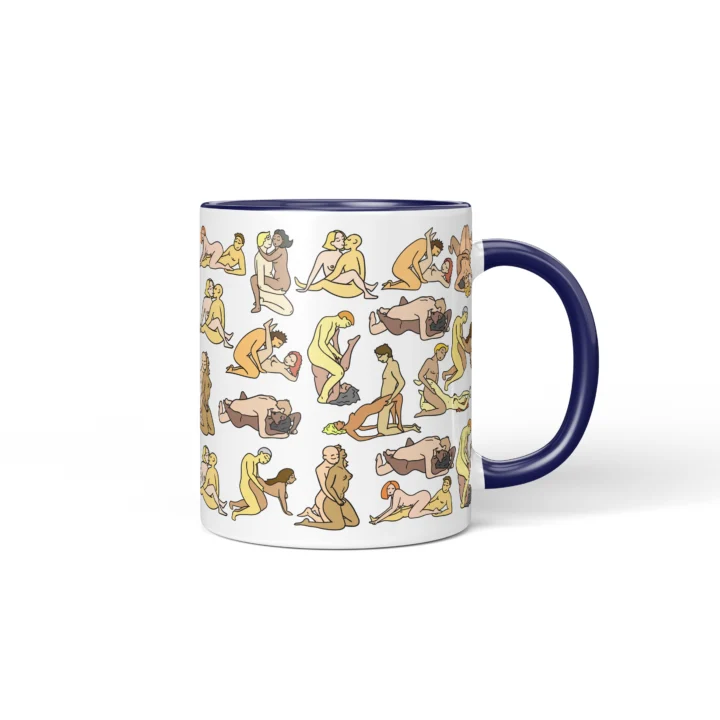 Couple Position Mug - Adults Only Gag Gift - Dark Blue mug mockup