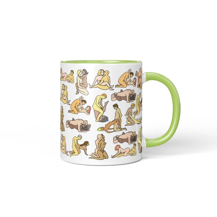 Couple Position Mug - Adults Only Gag Gift - Green mug mockup