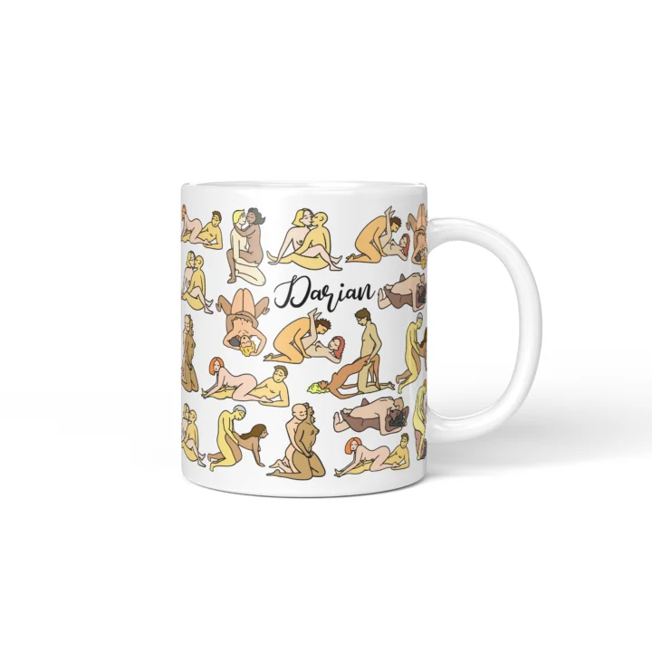 Couple Position Mug - Adults Only Gag Gift - Personalized 11 oz White mug mockup