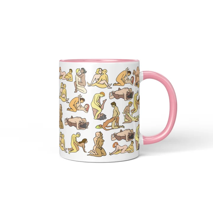 Couple Position Mug - Adults Only Gag Gift - Pink mug mockup
