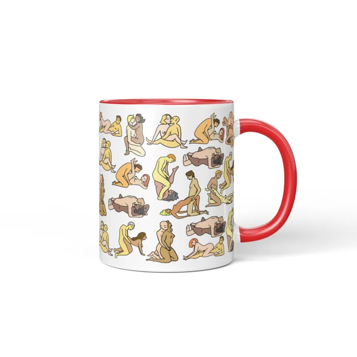 Couple Position Mug - Adults Only Gag Gift - Red mug mockup