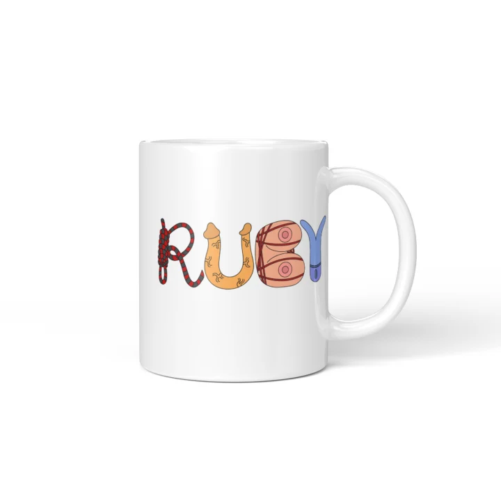 Custom Name Adult Humor Mug - Personalized Naughty Letter Gift - Personalized 11 oz White mug mockup