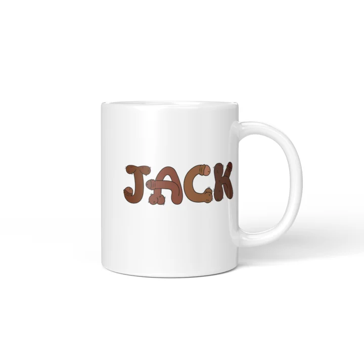 Custom Name Penis Mug - Personalized Letter Gift - Personalized 11 oz White mug mockup