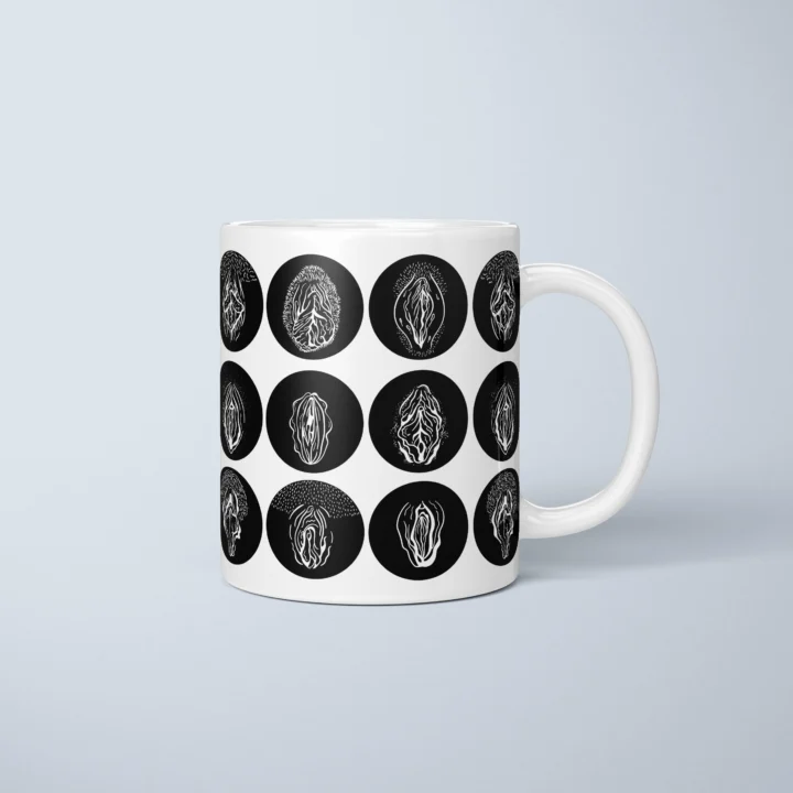 Gothic Vulva Art Mug – Moody Adults Only Gift - primary mug mockup