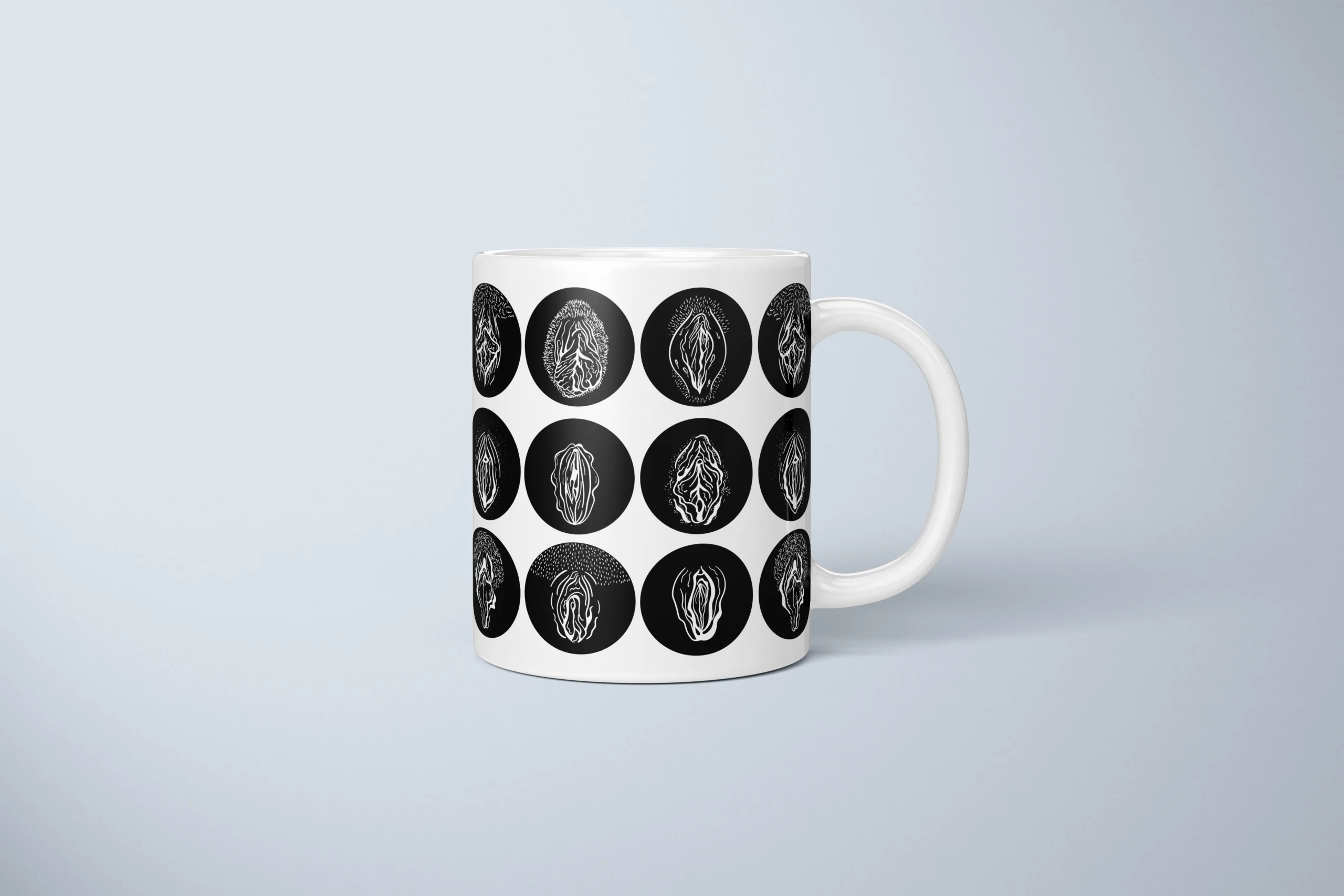 Gothic Vulva Art Mug – Moody Adults Only Gift - primary mug mockup