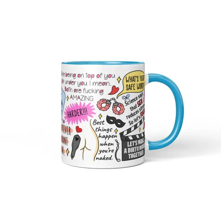 Dirty Couple Quotes Mug - Adults Only Gift - Blue mug mockup