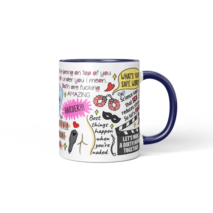 Dirty Couple Quotes Mug - Adults Only Gift - Dark Blue mug mockup