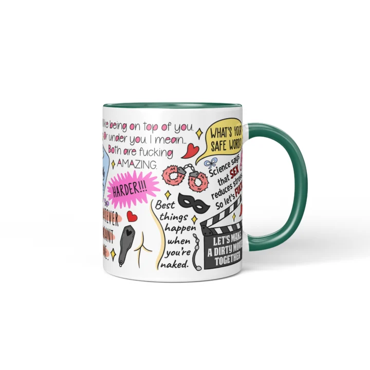 Dirty Couple Quotes Mug - Adults Only Gift - Dark Green mug mockup