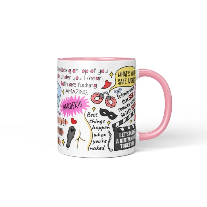 Dirty Couple Quotes Mug - Adults Only Gift - Pink mug mockup