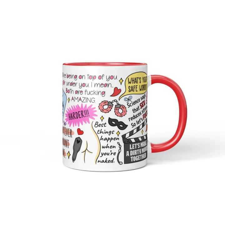 Dirty Couple Quotes Mug - Adults Only Gift - Red mug mockup