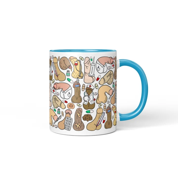 Doctor Penis Mug - Rude Medical Humor Gift - Blue mug mockup