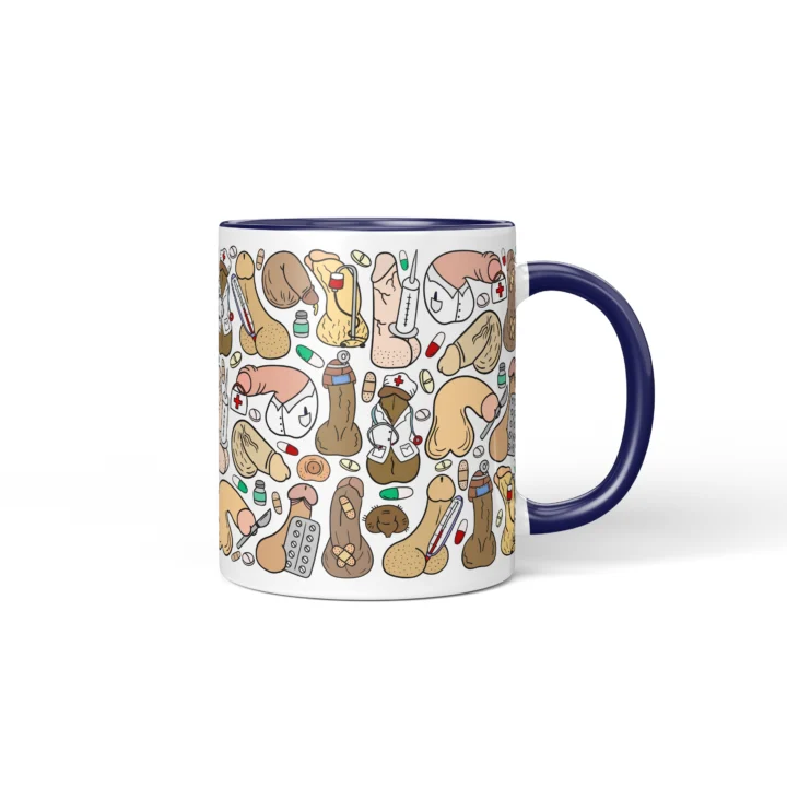 Doctor Penis Mug - Rude Medical Humor Gift - Dark Blue mug mockup