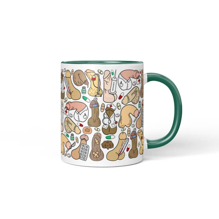 Doctor Penis Mug - Rude Medical Humor Gift - Dark Green mug mockup