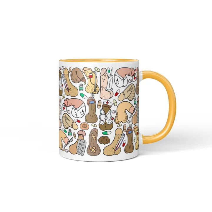 Doctor Penis Mug - Rude Medical Humor Gift - Golden Yellow mug mockup