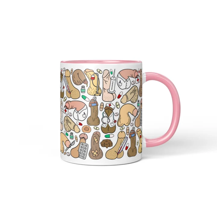 Doctor Penis Mug - Rude Medical Humor Gift - Pink mug mockup