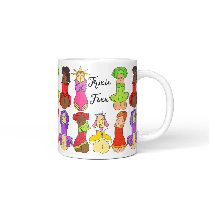Drag Queen Penis Mug - Campy Pride Humor Gift - Personalized 11 oz White mug mockup