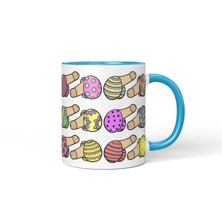 Easter Penis Mug - Rude Spring Basket Gift - Blue mug mockup