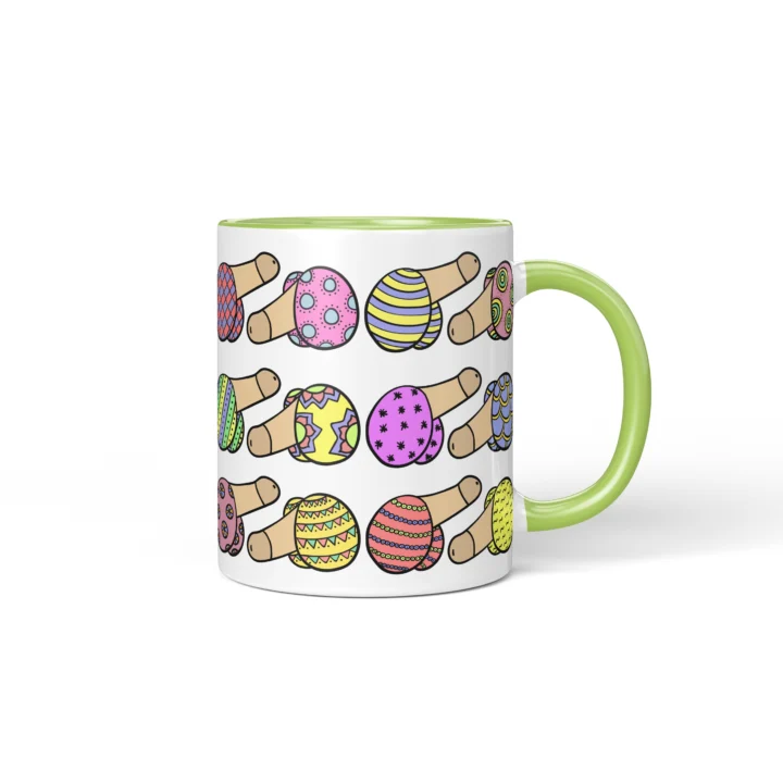 Easter Penis Mug - Rude Spring Basket Gift - Green mug mockup