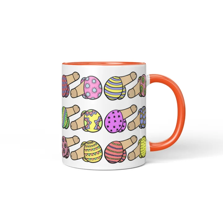 Easter Penis Mug - Rude Spring Basket Gift - Orange mug mockup