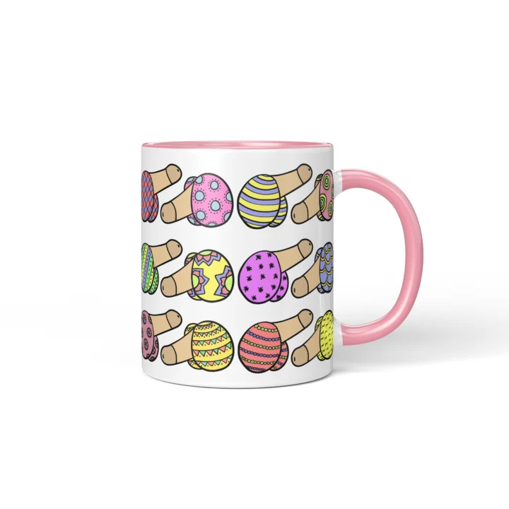 Easter Penis Mug - Rude Spring Basket Gift - Pink mug mockup