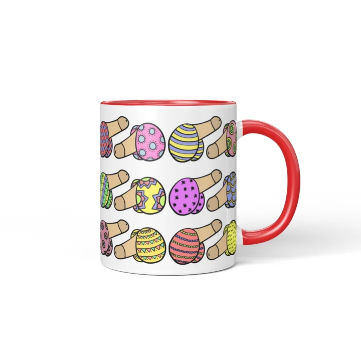 Easter Penis Mug - Rude Spring Basket Gift - Red mug mockup