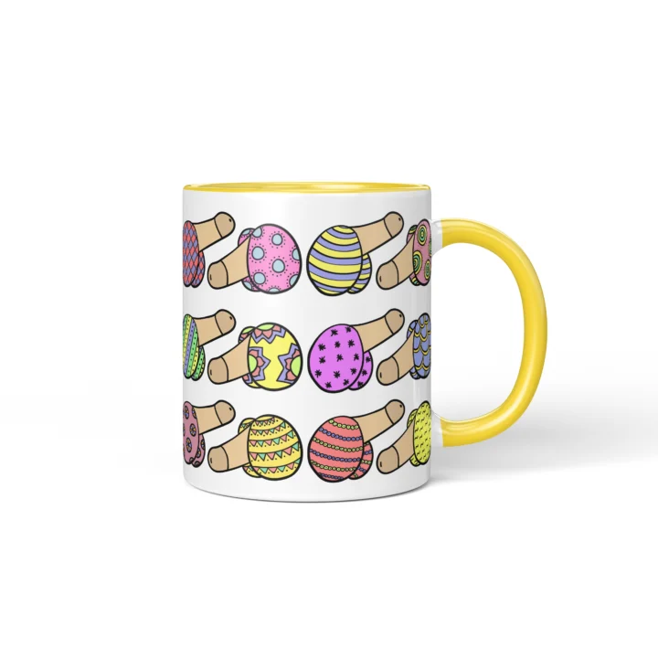 Easter Penis Mug - Rude Spring Basket Gift - Yellow mug mockup
