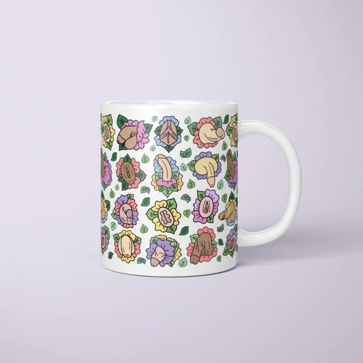 Floral Anatomy Art Mug – Body Positive Gift - primary mug mockup