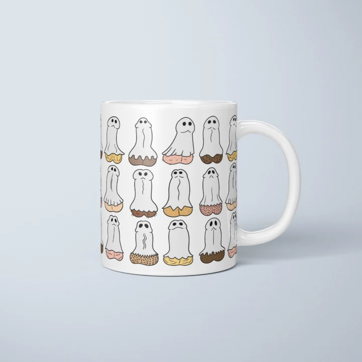 Ghost Penis Mug – Funny Halloween Boo Gift - primary mug mockup