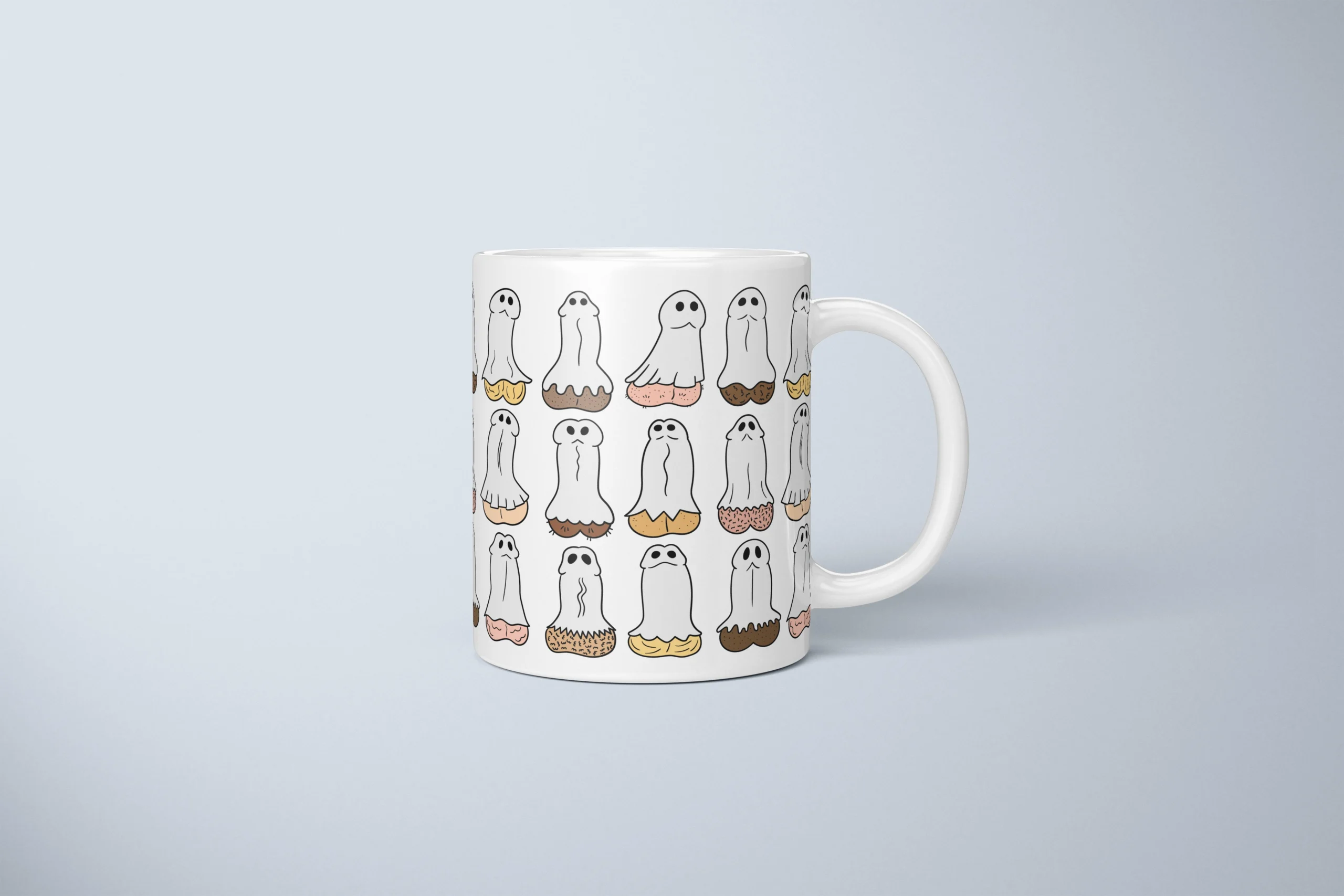 Ghost Penis Mug – Funny Halloween Boo Gift - primary mug mockup
