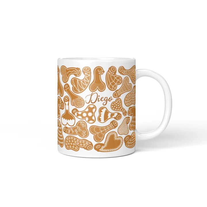 Gingerbread Penis Mug - Rude Christmas Cookie Gift - Personalized 11 oz White mug mockup