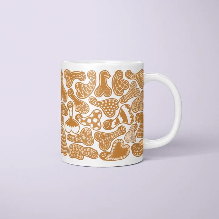 Gingerbread Penis Mug – Rude Christmas Cookie Gift - primary mug mockup