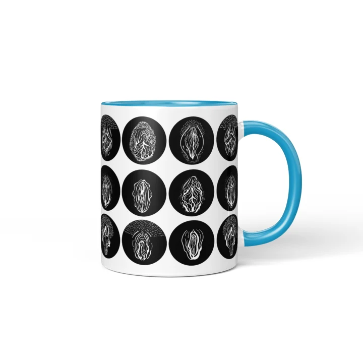 Gothic Vagina Mug - Dark Vulva Art Gift - Blue mug mockup
