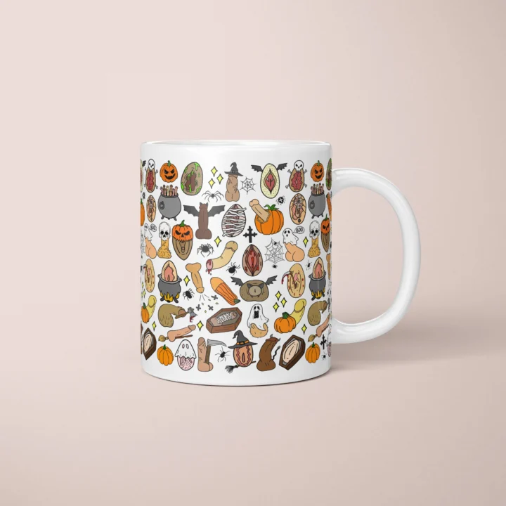 Halloween Anatomy Art Mug – Spooky Adult Humor Gift - primary mug mockup