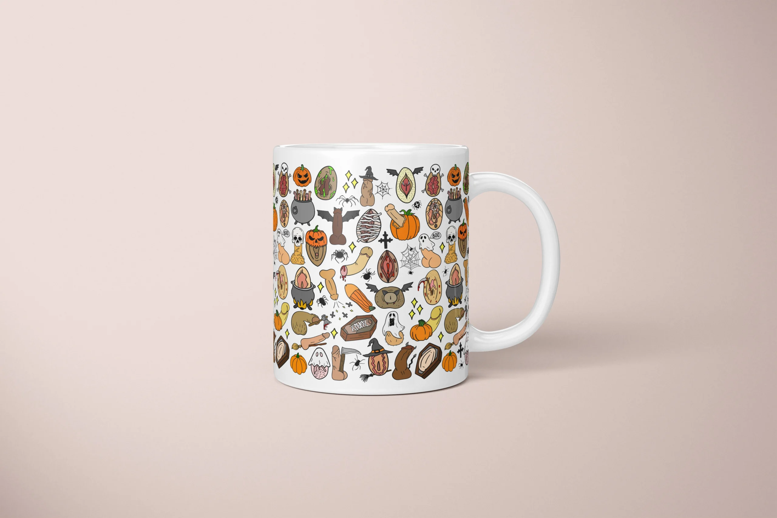 Halloween Anatomy Art Mug – Spooky Adult Humor Gift - primary mug mockup
