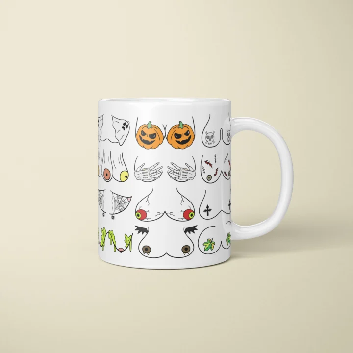 Halloween Boobs Mug – Spooky Adult Humor Gift - primary mug mockup