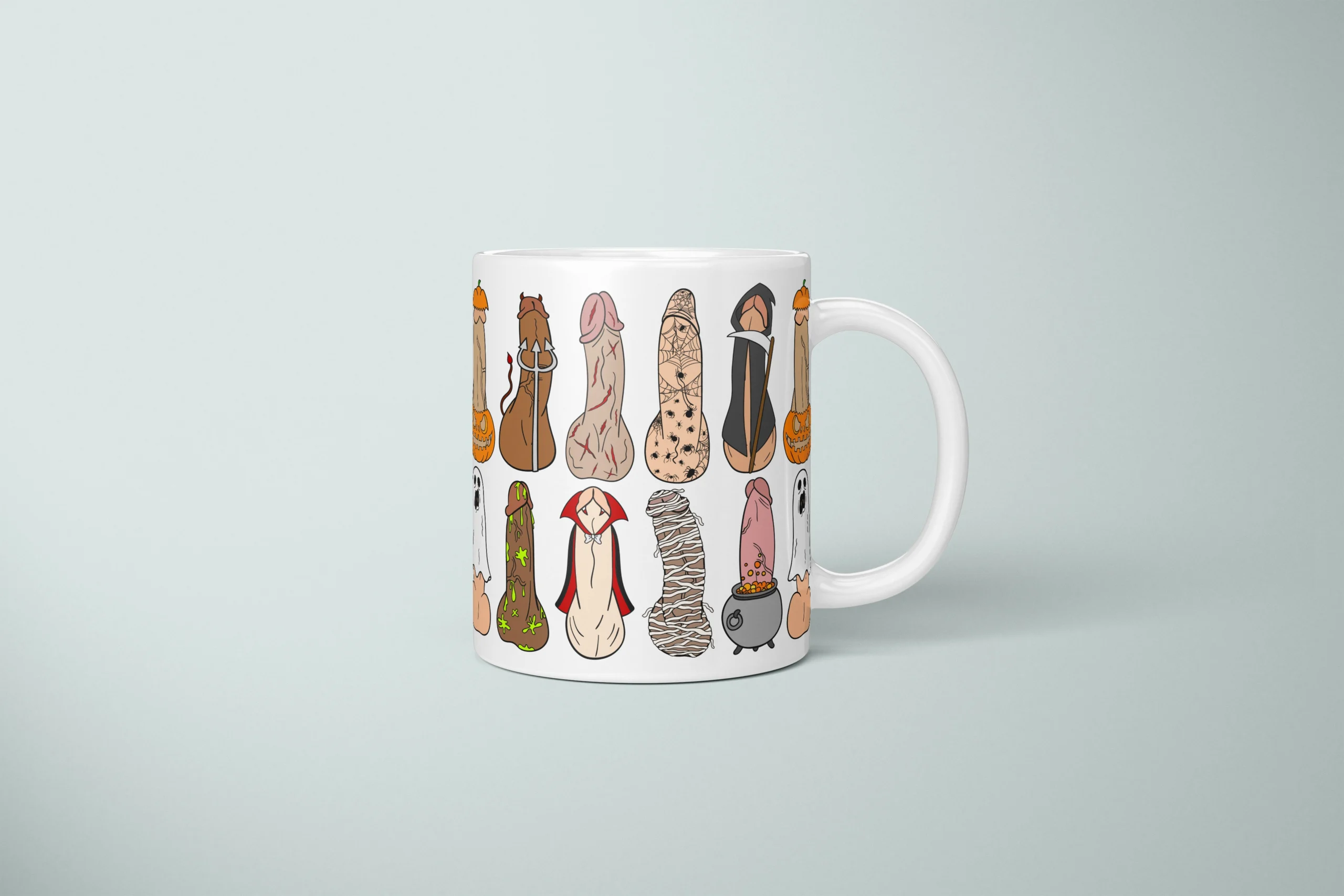 Halloween Costume Penis Mug – Spooky Adult Humor Gift - primary mug mockup
