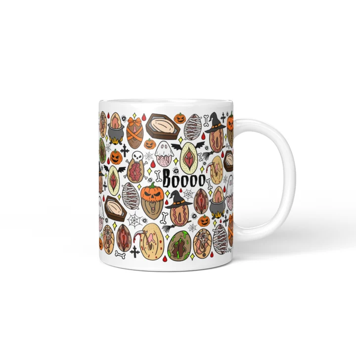 Haunted Vagina Mug - Spooky Halloween Gift - Personalized 11 oz White mug mockup