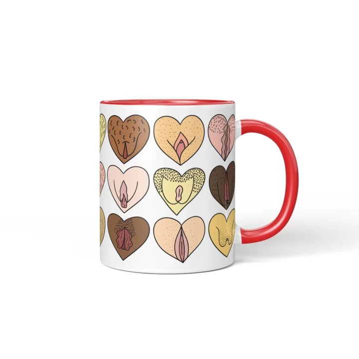 Heart Vagina Mug - Body Positive Self-Love Gift - Red mug mockup