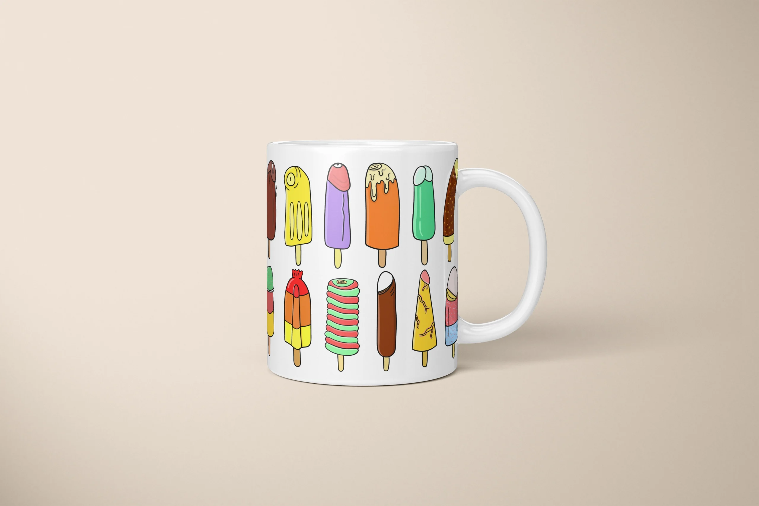 Ice Cream Penis Mug – Cheeky Summer Dessert Gift - primary mug mockup