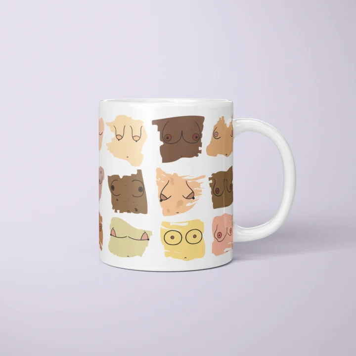 Inclusive Boobs Mug – Body Positive Skin Tone Gift - primary mug mockup