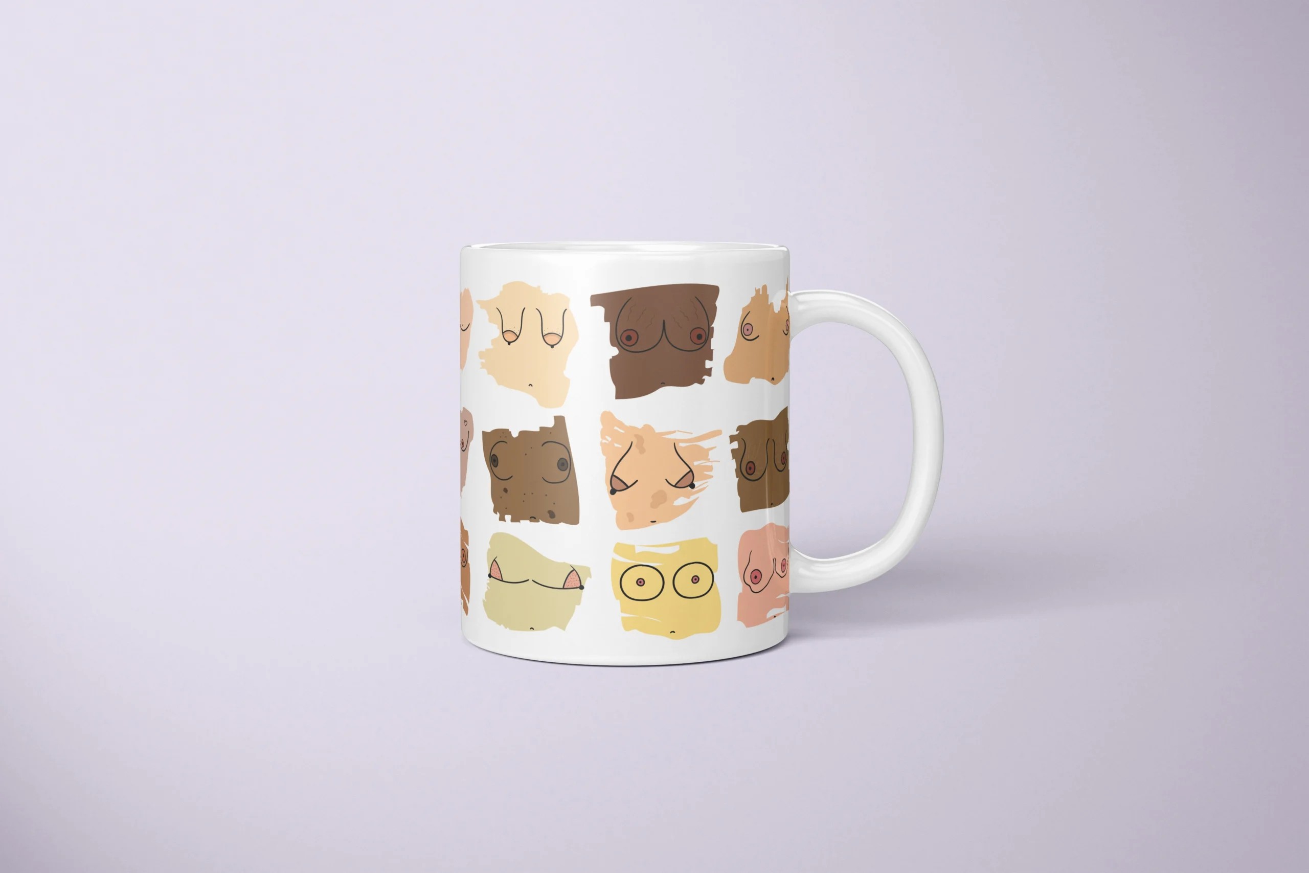 Inclusive Boobs Mug – Body Positive Skin Tone Gift - primary mug mockup