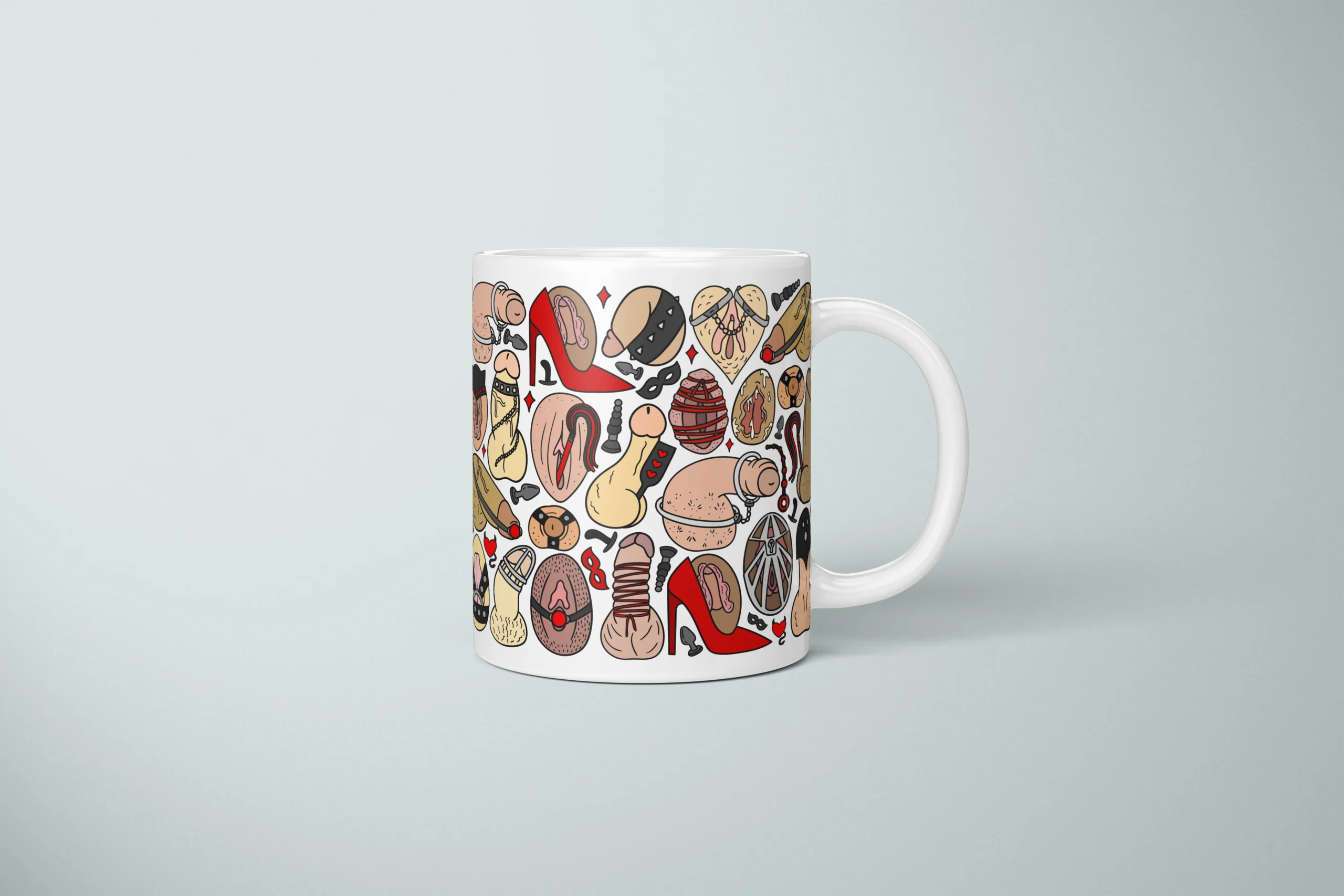 Adults Only Novelty Mug – Kink-Inspired Anatomy Art - primary mug mockup