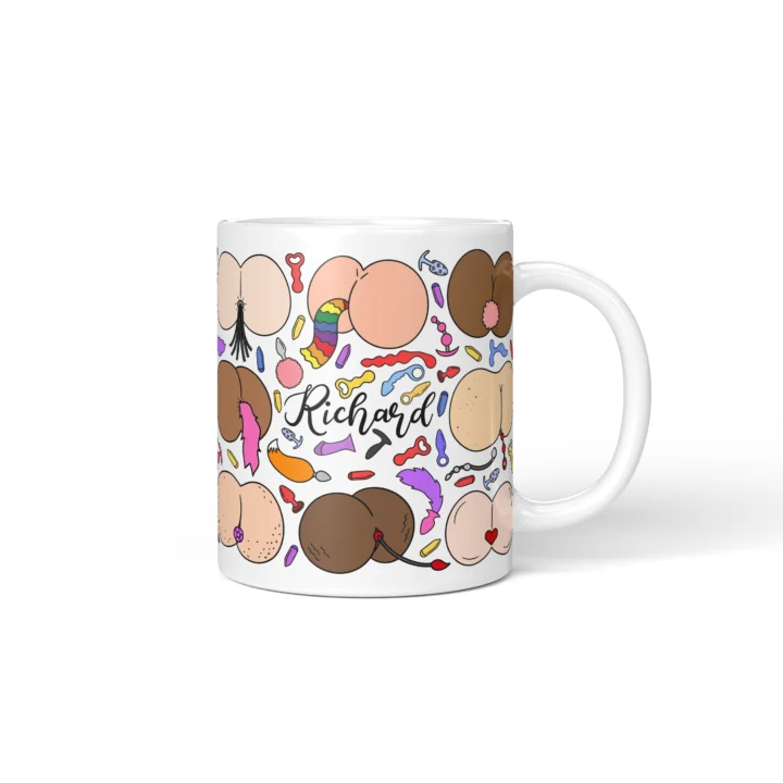 Kink-Inspired Butt Mug - Adults Only Novelty Gift - Personalized 11 oz White mug mockup